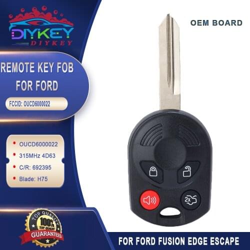 DIYKEY OUCD6000022 OEM Board Remote Key 4B Texas 4D63 40 Bits 315MHz Fob for 2006-2010 Ford Fusion HA Blade