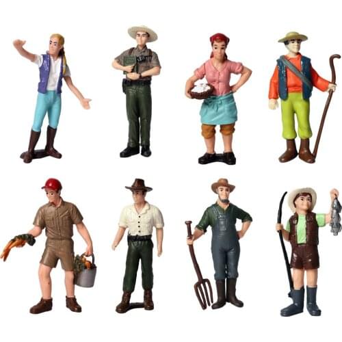 Action Figures People Model Figurines Toys Farm Theme Cake Topper Decoration Party Home Decor Birthday for Kids