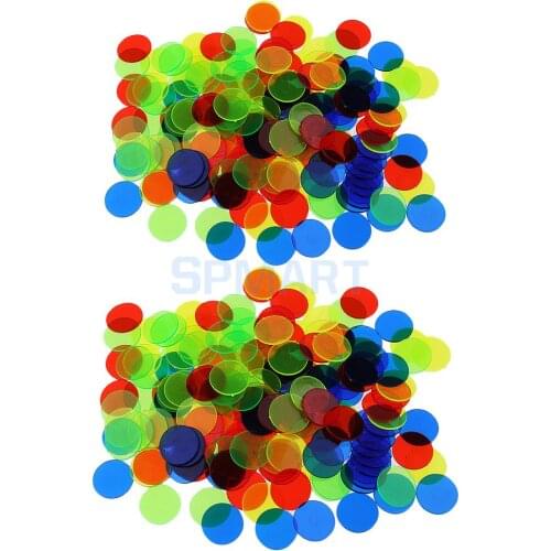 200Pcs Plastic 19mm 3/4 Inch Bingo Chips Markers for Bingo Game Poker Cards Kids Children Counters Math Toys School Supplies