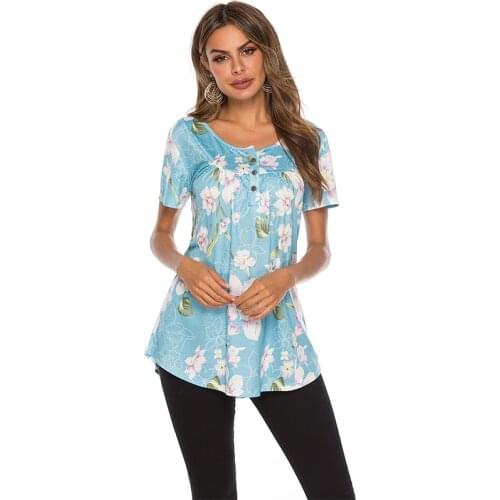 Summer New Printed Oversized Cotton T-shirt Women V Neck Short Sleeve Casual Tops Female Harajuku Loose Vintage Ladies Tshirt