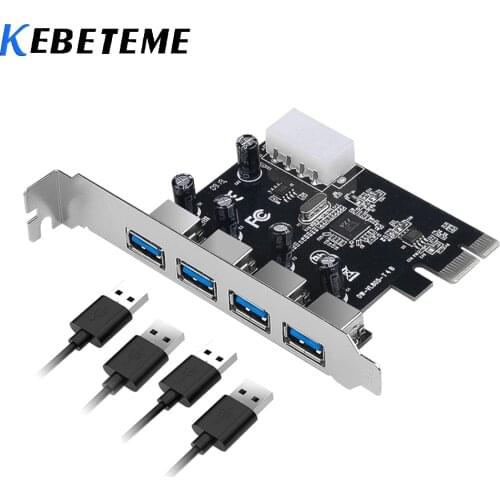 Kebidu 4 port USB 3.0 PCI-e Expansion Card PCI express PCIe USB 3.0 hub adapter 4-port USB3.0 controller PCIe express