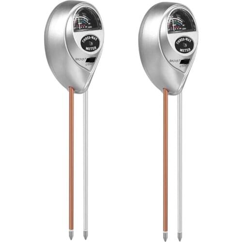 2PC PH Meter, Hygrometer 3-In-1 Tester, with Moisture, Light and PH Test, Test Kit, Suitable for Home/Garden/Farm