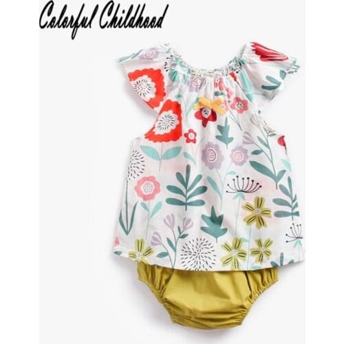 Newborn baby clothing set summer girls floral vest+underwear suit for toddler girls clothing 0-24m