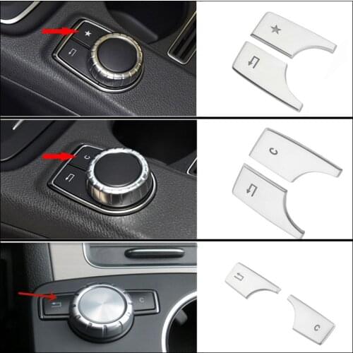 Console Multimedia Knob Switch Button Cover Sticker Trim For Mercedes Benz A B C E Class CLA GLA GLK W204 W212 W176 W246 X204