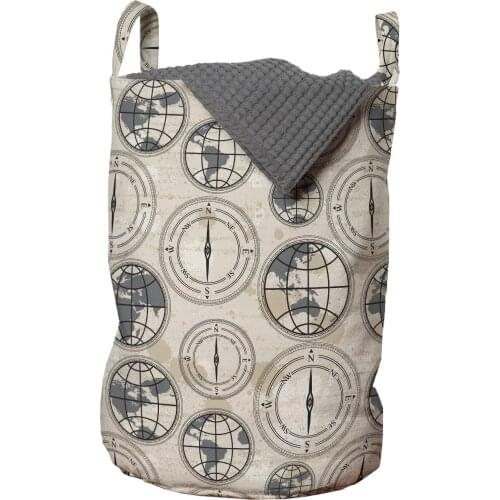 Compass Art Laundry Basket World Map Pattern Maritime Atlas Organizer for Clothes Underwear Socks Toys Wash Bag & Home Storage