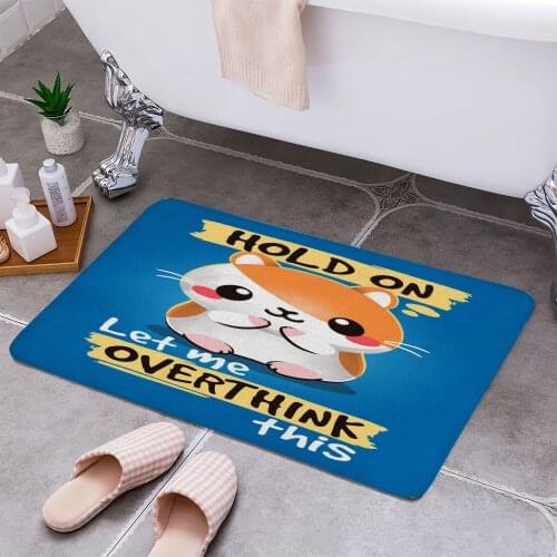 Overthinker hamster 3D Print Doormats Rectangle Non-Slip DoorMat Bedroom Kitchen Entrance Print Door rugs Dropshipping