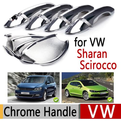 Hot Sale For VW Sharan Scirocco Luxurious Chrome Exterior Door Handle Covers Volkswagen Accessories Stickers Car Styling