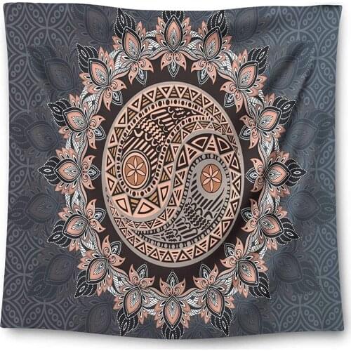 Small Mandala Tapestry Floral Yin Yang Wall Hanging Tapestries Bohemian Wall Decor Tapiz for Bedroom Dorm Living Room Boho Decor