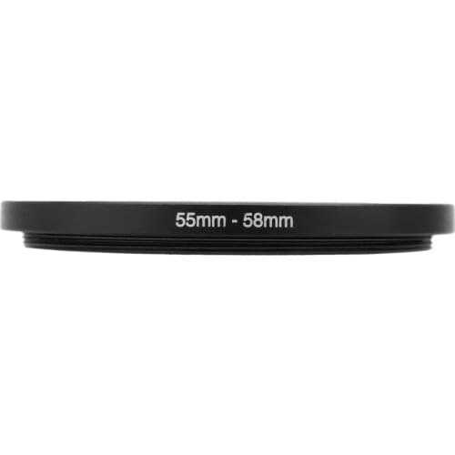 55-58mm Metal Step Up Ring 55mm-58mm 55 to 58 Lens Filter Stepping Adapter Black