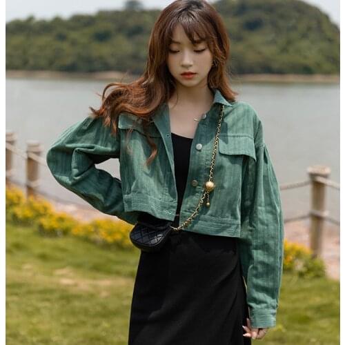 MISHOW 2021 Jackets For Women Streetwear Long Sleeve Turn Down Collar Fashion Short Outdoor Sexy Female Clothing MXA32W0042