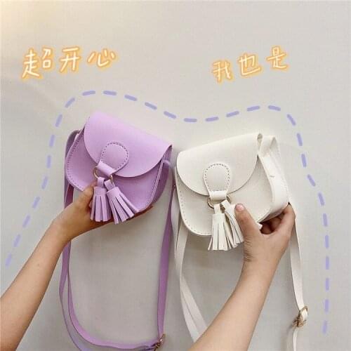 Fashion Princess Accessories Shoulder Bag PU Leather Girls Kids Mini Handbags Cute Baby Children Tassel Coin Purse Messenger Bag