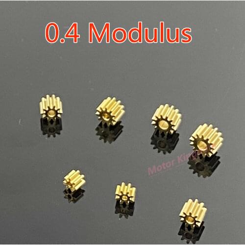 0.4Modulus 7T/8T/9T/10T/11T/12T/13T Teeth Metal Copper Gear Transimission Gear For 1mm 1.5mm 2mm shaft