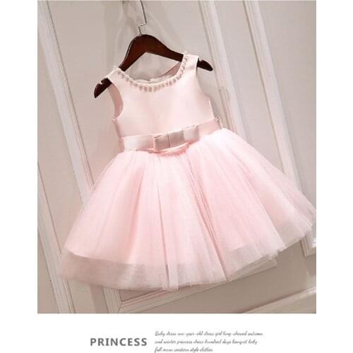 New Arrival Elegant Satin Princess Baby Girls Summer Dress Birthday Party Wedding Dress for Girls Clothing Evening Dress