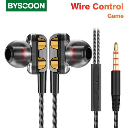 Byscoon 3.5mm Wired Earphones In-Ear Jack Earbuds Bass Dynamic Gaming Headset For Xiaomi Huawei OPPO Samsung Buds Fone De Ouvido