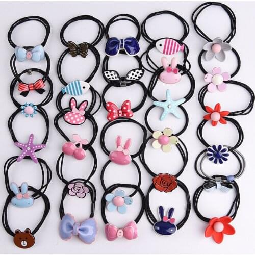 Korean Acrylic Animal Rabbit Hair Clip Kids Heart Pattern Hair Accessories Kids Barrettes Girl Gift Mini Elastic hair rope
