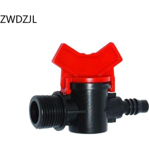 Garden tap male 1/2 to the 3/8 Drip irrigation water valve 2 way 8/11 Mini Valve hose waterstop connectors 3/8" barb tap 1pcs