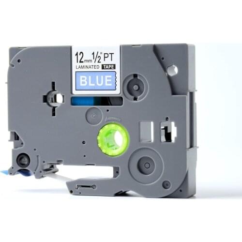 Compatible p touch tz cassette ribbons tze 12mm laminated tape tze535 tze 535 white on blue