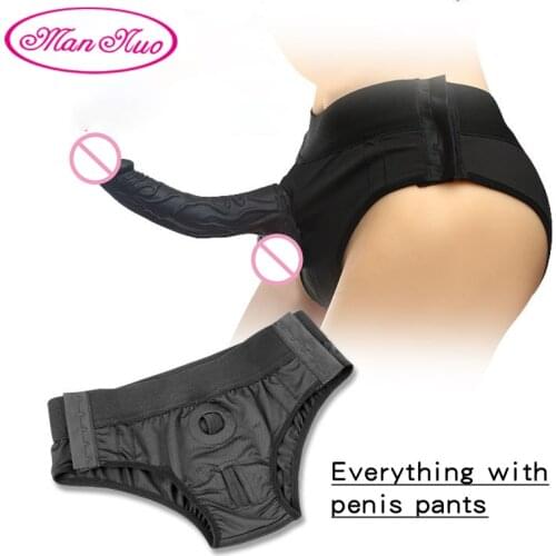 Man Nuo Wearable Strapon Realistic Dildo for Lesbian Penis Pants Big Dick Adult Sex Toys Panties Huge Dildos Pants Erotic Toys