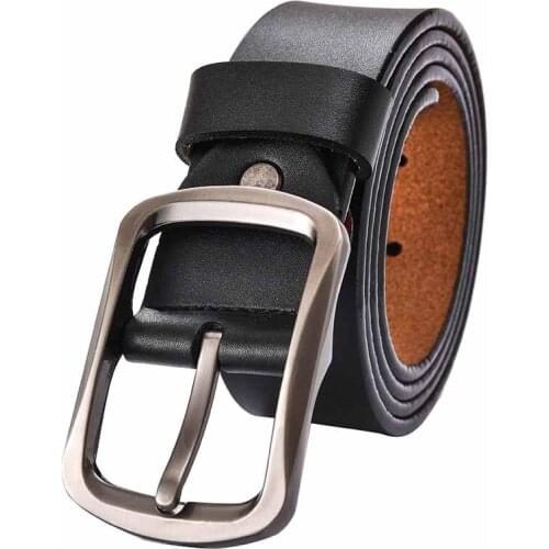 TJ-Tianjun New Men Leather Girdle Needle Buckle Belt Cowhide Business Belt Casual Fashion Pure Color Youth Belts Crossover C4001