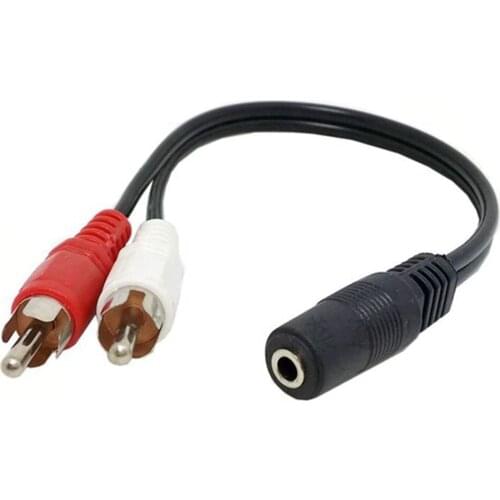 Universal RCA Cable 3.5mm Jack Stereo Audio Cable Female to 2RCA Male Socket to Headphone 3.5 AUX Y Adapter for DVD Amplifiers