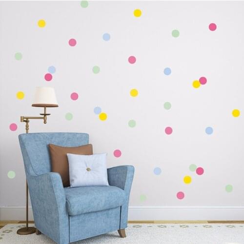 Kids room Rainbow multi color Dot circle wall decals removeable vinyl sticker for baby room nursery bedroom home decor 20pcs/lot