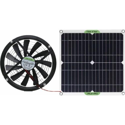 10w 40w 100w Solar Powered Fan 6 Inch Mini Ventilator 12V/24V Solar Exhaust Fan for Dog Chicken House Greenhouse RV Car Fan