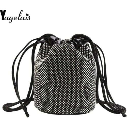 Women bag 2019 Fashion New Handbag Sequins Beam Port Drawstring Purse Chain Shoulder Messenger Mini Key Bag Wallet Travel bag