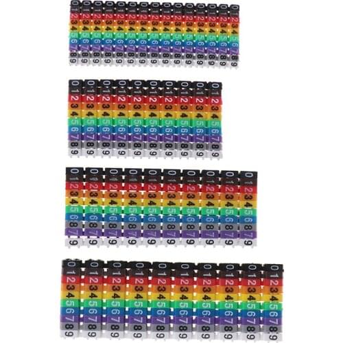 100/150 Pcs/lotCable Markers Colourful C-Type Marker Number Tag Label For Wire 1.5/2.5/4/ 6mm²