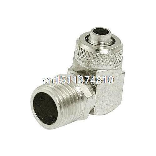 2 Pcs 1/4" PT Thread Right Angle Rapid Screw Hex 6mm x 8mm Tubing Fittings