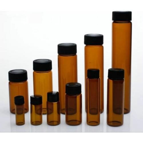 3ml to 50ml Amber clear Glass sample bottles brown screw-mouth essential oil bottle Lab vial Chemistry Glassware