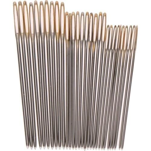 30pcs/set Useful Large Leather Hand Sewing Needles Gold Eye Needle Embroidery Tapestry Home Wool DIY Sewing Accessories