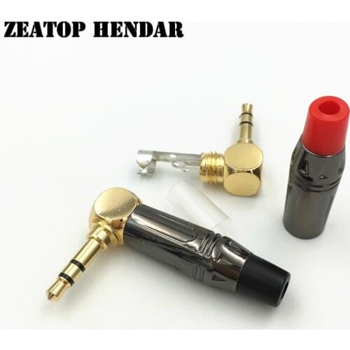 8Pcs Jack 3.5mm 3 Pole Elbow Gold Plated Speaker Plug Wire Adapter Right Angle Male Plug 3.5 mm Audio DIY Connector