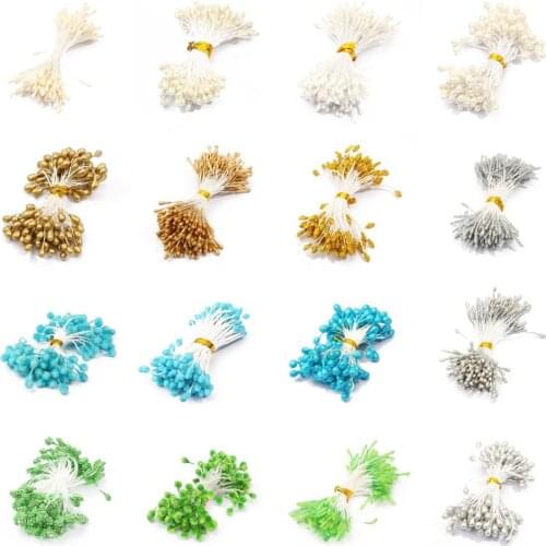 90pcs Double Heads DIY Artificial Mini Pearl Flower Stamen Pistil Floral Stamen Fruit Cherry For Wedding Christmas Decoration