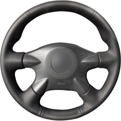 For Nissan Almera (N16) X-Trail (T30) Paladin Renault Samsung SM3 Hand-stitched Black PU Artificial Leather Steering Wheel Cover