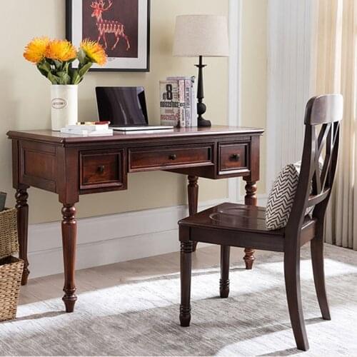Country Desk American Study Simple Single Office Computer Desk Solid Wood Writing Desk Kids Desk Kids Study Table