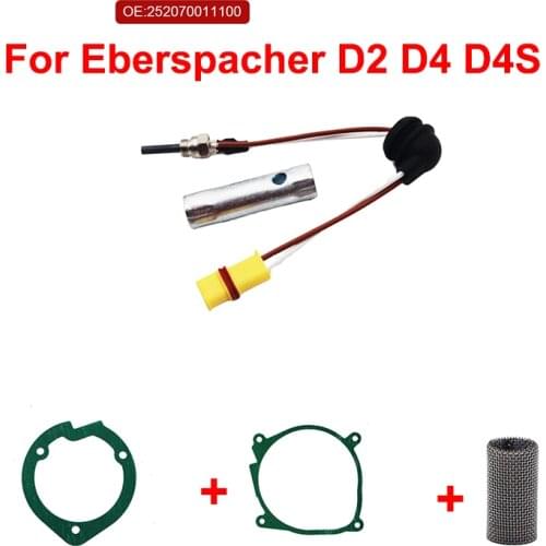 For Eberspacher Airtronic D2 D4 D4S 24V Car Heater Glow Plug 252070011100 + Screen + Wrench + Burner Gasket + Motor Gasket
