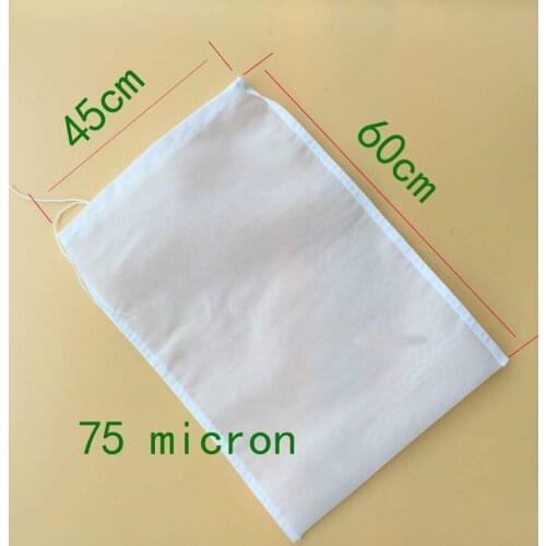45X60cm High Quality Strong 200mesh 75micron Large Homebrew Filter Bag With Drawstring For Extract Malt Home Brew Customized