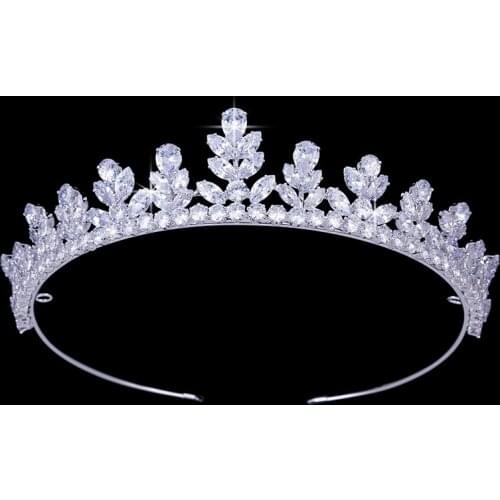 Crown HADIYANA Temperament Elegant Exquisite Crown Leaves Shapes Deaign Birdal Hair Jewelry BC5246 Accesorios para el cabello