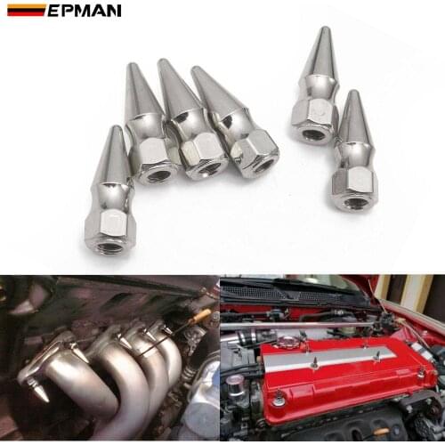 EPMAN Spiked Valve Cover Chrome Spikes Bolt M8X1.25 Engine Bay Dress Up Washer Kit for Compatible Engine Exhaust ECT EPCGQ92