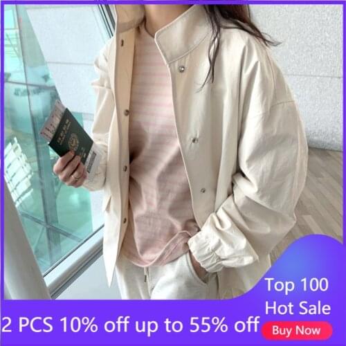 Jacket for women 2021 spring summer long sleeve loose casual female coats 8576