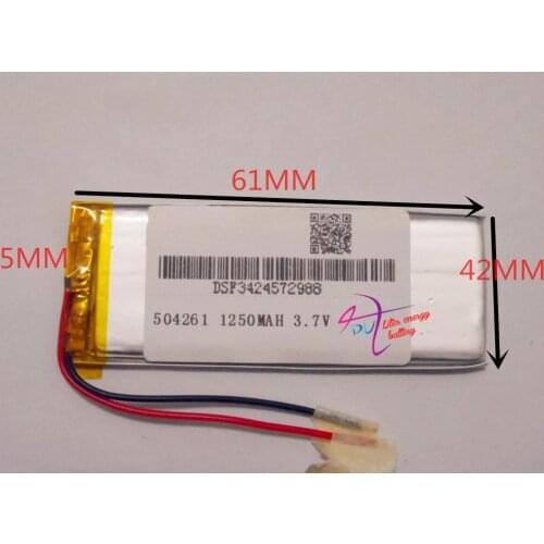 Best battery brand Size 504261 3.7V 1250mah Lithium polymer Battery with Protection Board For Digital Camera GPS Tablet PCs