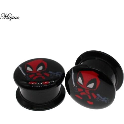 Miqiao 2pcs New Product Anime Character Acrylic Ear Expander Screw Ear Type 6mm-25mm Body Piercing Jewelry