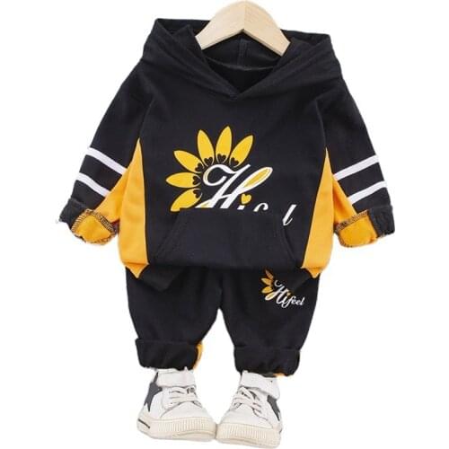 Fashion Baby Clothes Set Spring Autumn Children Boys Girls Cotton Hoodies Pants 2Pcs/set Toddler Casual Costume Kids Tracksuits