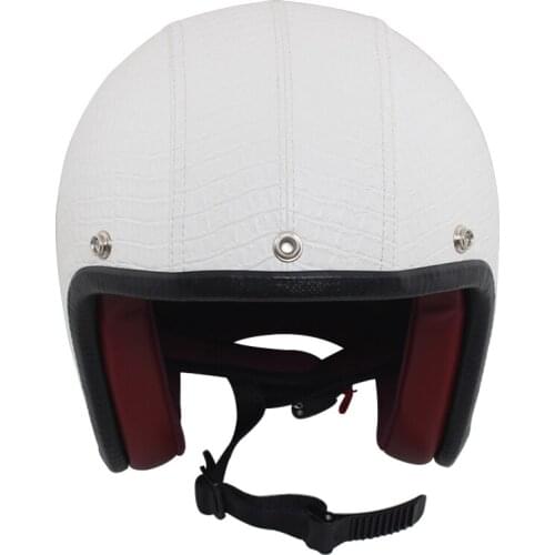 Motor Helmet PU Leather Retro Style Motorbike Helmet Open Face Helmet 3/4 M L XL Motorcycle helmet
