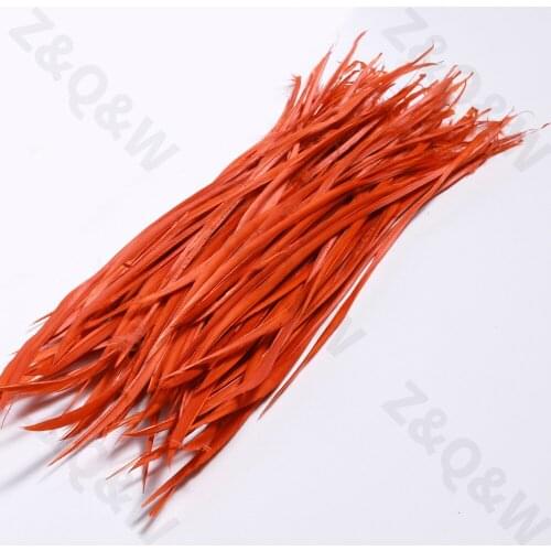 Natural 6-8 inch goose silk edge feathers 15-20CM dyed deep orange DIY craft jewelry earrings performance costume decoration