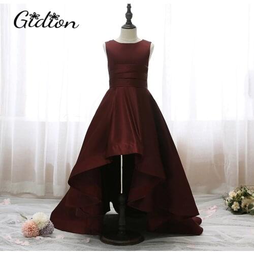 Flower Girl Dresses Sleeveless Big Swing Irregular Tail Solid Color Dress Wedding Party Elegant Ceremony Flower Girl Dresses