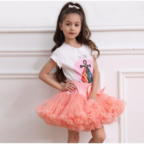 Fluffy Ballet Solid Princess Kids Tutu Skirt Wedding Birthday Party Lace Skirts Girls Clothes Children Clothing Baby Girl Skirt