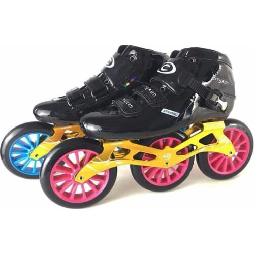 JEERKOOL Cityrun2 Professional Speed Inline Skates Roller Carbon Fiber Shoes 125mm skating wheels Skates for Kids Adult Men SH43