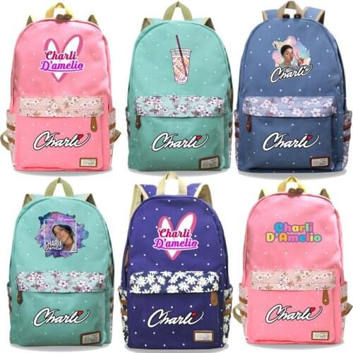 Charli Damelio Printed Backpack School bags For Girls Female Rucksack Teens Girls Children Bookbag Hiking Bags Ladies Schoolbag