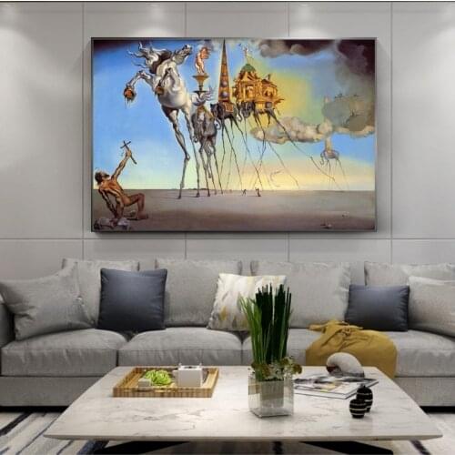 Salvador Dali Famous Art Canvas Paintings on the Wall Art Posters And Prints The Temptation of St. Anthony Classical Art Picture